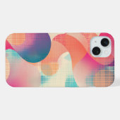 Halbtransparente Formen und Punktmuster iPhone Hülle (Rückseite (Horizontal))