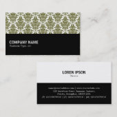 Halbweg 068 - Deep Olive Damask Visitenkarte (Vorne/Hinten)