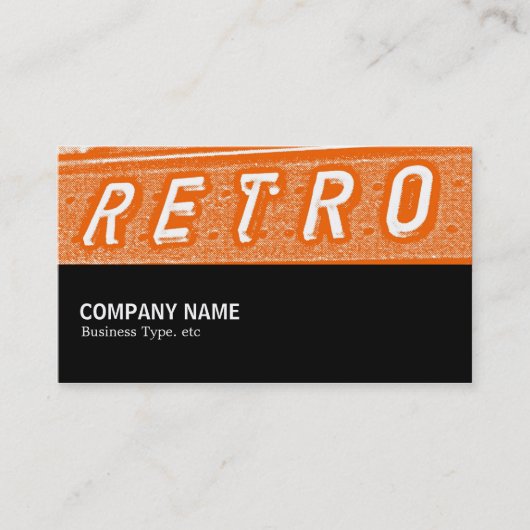 Halbweg 089 - Retro ist Orange Visitenkarte (Vorderseite)