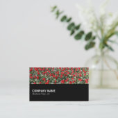 Halbweg 097 - Rote Tulips und Primrosen Visitenkarte (Stehend Vorderseite)