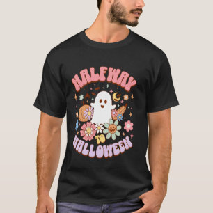 Halbwegs Halloween Retro 70er Blumen Groovy Flor T-Shirt