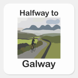 Halbwegs nach Galway Roadtrip-Reise Quadratischer Aufkleber