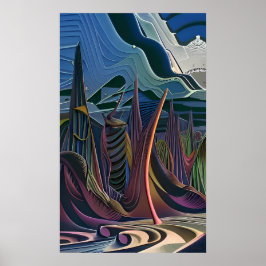 Halbwegs zu einem abstrakten Futurismus Poster