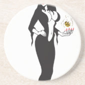 Halbweinwölfe Sandstein Untersetzer (Vorne)