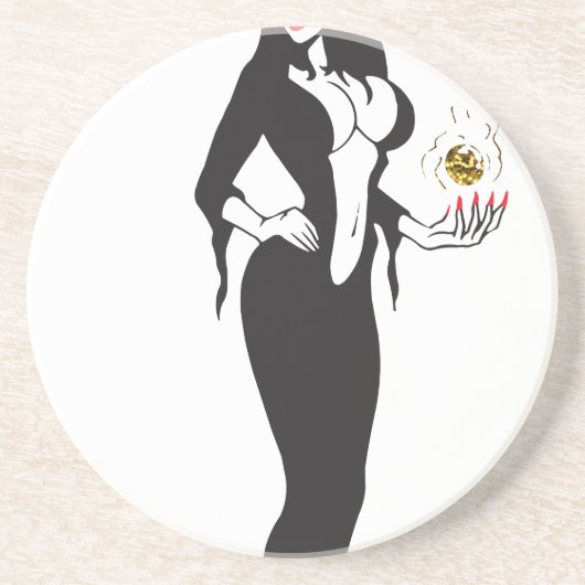 Halbweinwölfe Sandstein Untersetzer (Vorne)