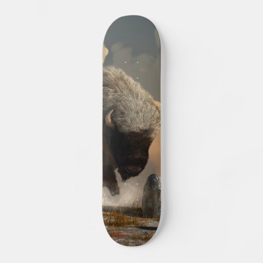 Halbweißer Bison Skateboard (Vorderseite)