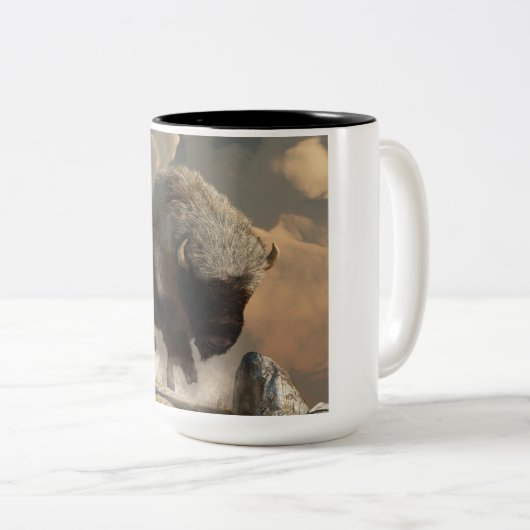 Halbweißer Bison Zweifarbige Tasse (VorderseiteRechts)