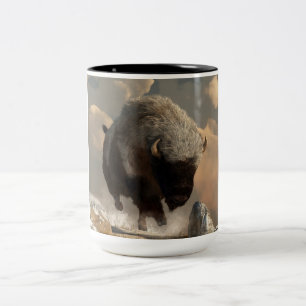 Halbweißer Bison Zweifarbige Tasse