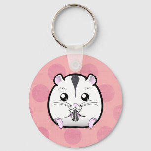 Halbweißer russischer zwergartiger Hamster Schlüsselanhänger