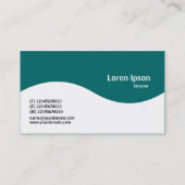 Halbwellenmonogramm - aquamarines Grün 006666 Visitenkarte (Rückseite)