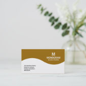 Halbwellenmonogramm - Braun 996600 Visitenkarte (Stehend Vorderseite)