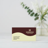 Halbwellenmonogramm - Creme mit Dunkelbraun 330000 Visitenkarte (Stehend Vorderseite)