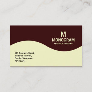 Halbwellenmonogramm - Creme mit Dunkelbraun 330000 Visitenkarte