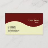 Halbwellenmonogramm - Creme mit Dunklem Maroon 660 Visitenkarte (Rückseite)