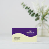 Halbwellenmonogramm - Creme mit tiefem Lila Visitenkarte (Stehend Vorderseite)