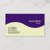 Halbwellenmonogramm - Creme mit tiefem Lila Visitenkarte (Rückseite)