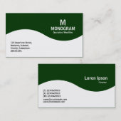 Halbwellenmonogramm - Dunkelgrün 003300 Visitenkarte (Vorne/Hinten)