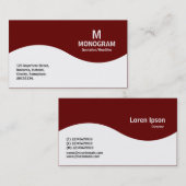 Halbwellenmonogramm - Dunkler Maroon 660000 Visitenkarte (Vorne/Hinten)