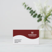 Halbwellenmonogramm - Dunkler Maroon 660000 Visitenkarte (Stehend Vorderseite)