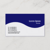 Halbwellenmonogramm - Dunkles Blau 000066 Visitenkarte (Rückseite)