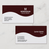 Halbwellenmonogramm - dunkles Brown 330000 Visitenkarte (Vorne/Hinten)