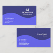 Halbwellenmonogramm - Electric Blue und Blue 3B3C8 Visitenkarte (Vorne/Hinten)