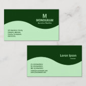Halbwellenmonogramm - Ghost Green mit Green 003300 Visitenkarte (Vorne/Hinten)