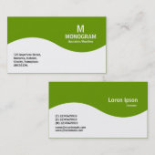 Halbwellenmonogramm - Grün 669900 Visitenkarte (Vorne/Hinten)