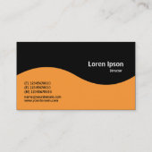 Halbwellenmonogramm - Leichtorange mit Schwarz Visitenkarte (Rückseite)