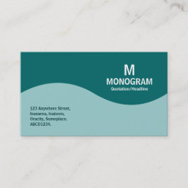Halbwellenmonogramm - Lt Blue Green und Aquamarin  Visitenkarte