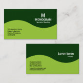 Halbwellenmonogramm - Mars Green mit 003300 Visitenkarte (Vorne/Hinten)