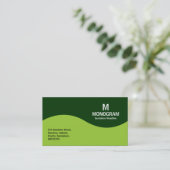 Halbwellenmonogramm - Mars Green mit 003300 Visitenkarte (Stehend Vorderseite)