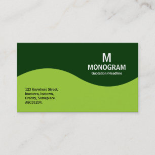 Halbwellenmonogramm - Mars Green mit 003300 Visitenkarte
