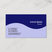 Halbwellenmonogramm - Navy Blue mit Pulver Blue Visitenkarte (Rückseite)