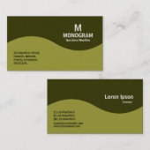 Halbwellenmonogramm - Olive Green mit 333300 Visitenkarte (Vorne/Hinten)