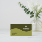 Halbwellenmonogramm - Olive Green mit 333300 Visitenkarte (Stehend Vorderseite)