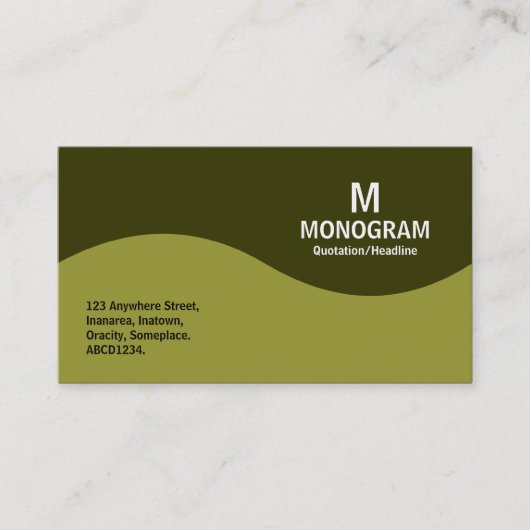 Halbwellenmonogramm - Olive Green mit 333300 Visitenkarte (Vorderseite)