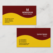 Halbwellenmonogramm - orange mit Dunklem Maroon 66 Visitenkarte (Vorne/Hinten)