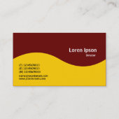 Halbwellenmonogramm - orange mit Dunklem Maroon 66 Visitenkarte (Rückseite)