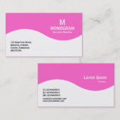 Halbwellenmonogramm - Rosa FF66CC Visitenkarte (Vorne/Hinten)