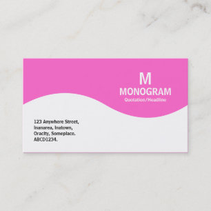 Halbwellenmonogramm - Rosa FF66CC Visitenkarte