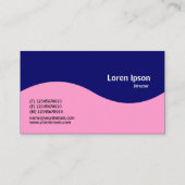 Halbwellenmonogramm - Rosa mit dunkelblau Visitenkarte (Rückseite)