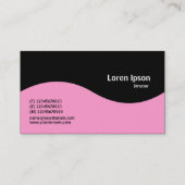 Halbwellenmonogramm - Rosa mit Schwarz Visitenkarte (Rückseite)