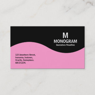 Halbwellenmonogramm - Rosa mit Schwarz Visitenkarte