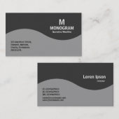 Halbwellenmonogramm - Schatten von Grau Visitenkarte (Vorne/Hinten)