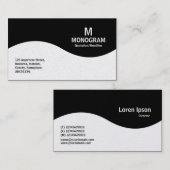 Halbwellenmonogramm - Schwarz (Gold) Visitenkarte (Vorne/Hinten)