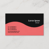 Halbwellenmonogramm - Tropisches Rosa mit Schwarz Visitenkarte (Rückseite)