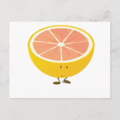 Halbwerter Grapefruitcharakter Postkarte (Vorderseite)