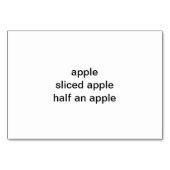 Halbwertskarten für Apfel lesen für Erwachsene Tischnummer (Rückseite)