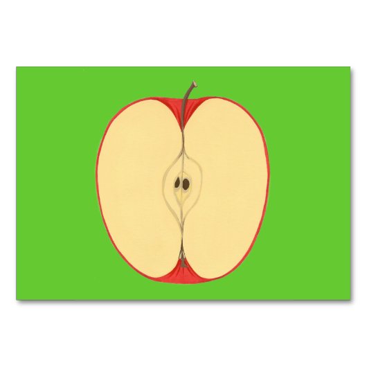 Halbwertskarten für Apfel lesen für Erwachsene Tischnummer (Vorderseite)